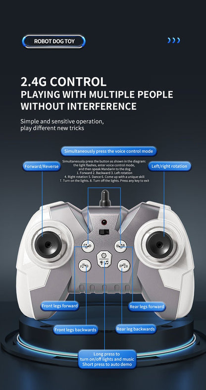 Smart Robotic Dog – Interactive Remote Control Toy with Lights, Music & Motion - AI - DEN Store